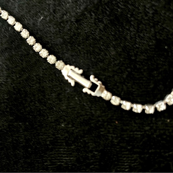 1980’s costume ‘diamond & sapphire’ necklace/earring set - Picture 4 of 8